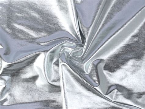 Silver Spandex Lame Foil Stretch Metallic Fabric